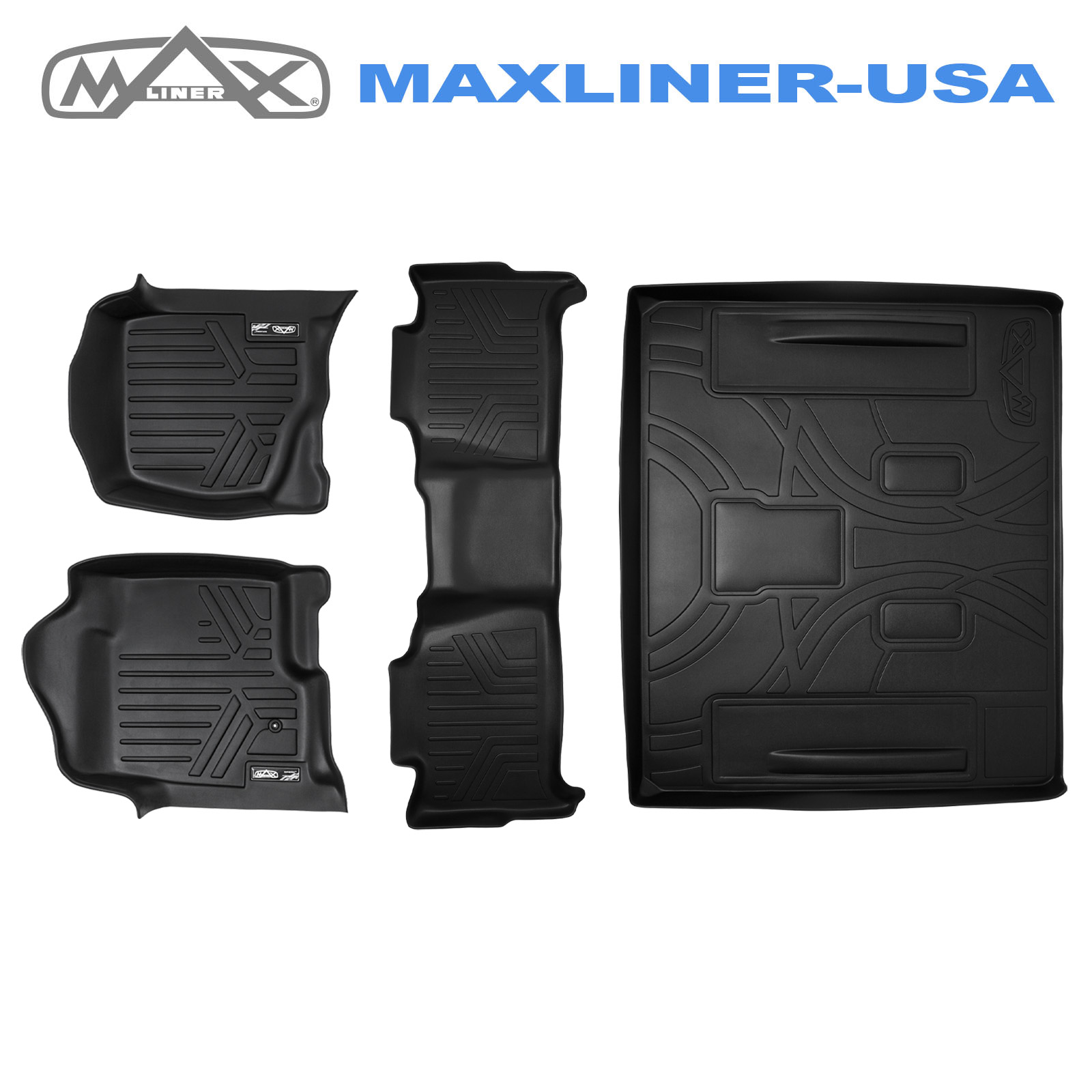 MaxLiner Floor Mats Set Cargo Liner Black For 0714 Yukon / Tahoe With