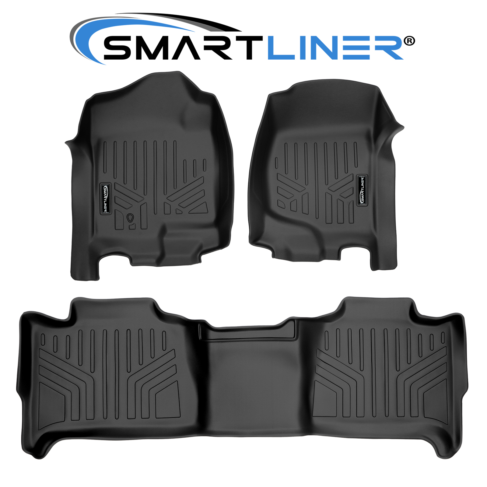 SMARTLINER Custom Fit Floor Mats Set Black For Tahoe/Yukon/Suburban