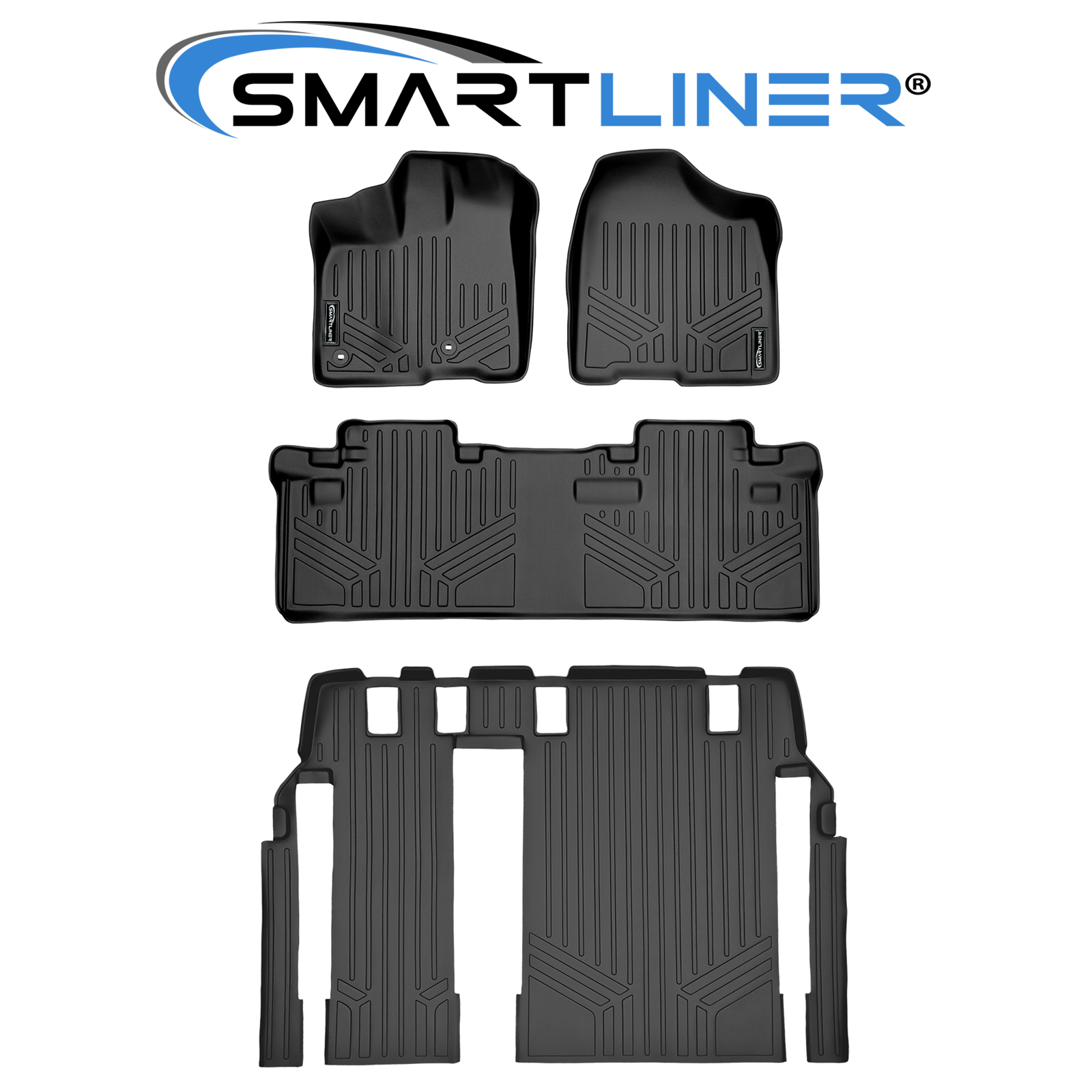 SMARTLINER Floor Mats Liner (3 Rows) Set Black For 132020 Sienna 8