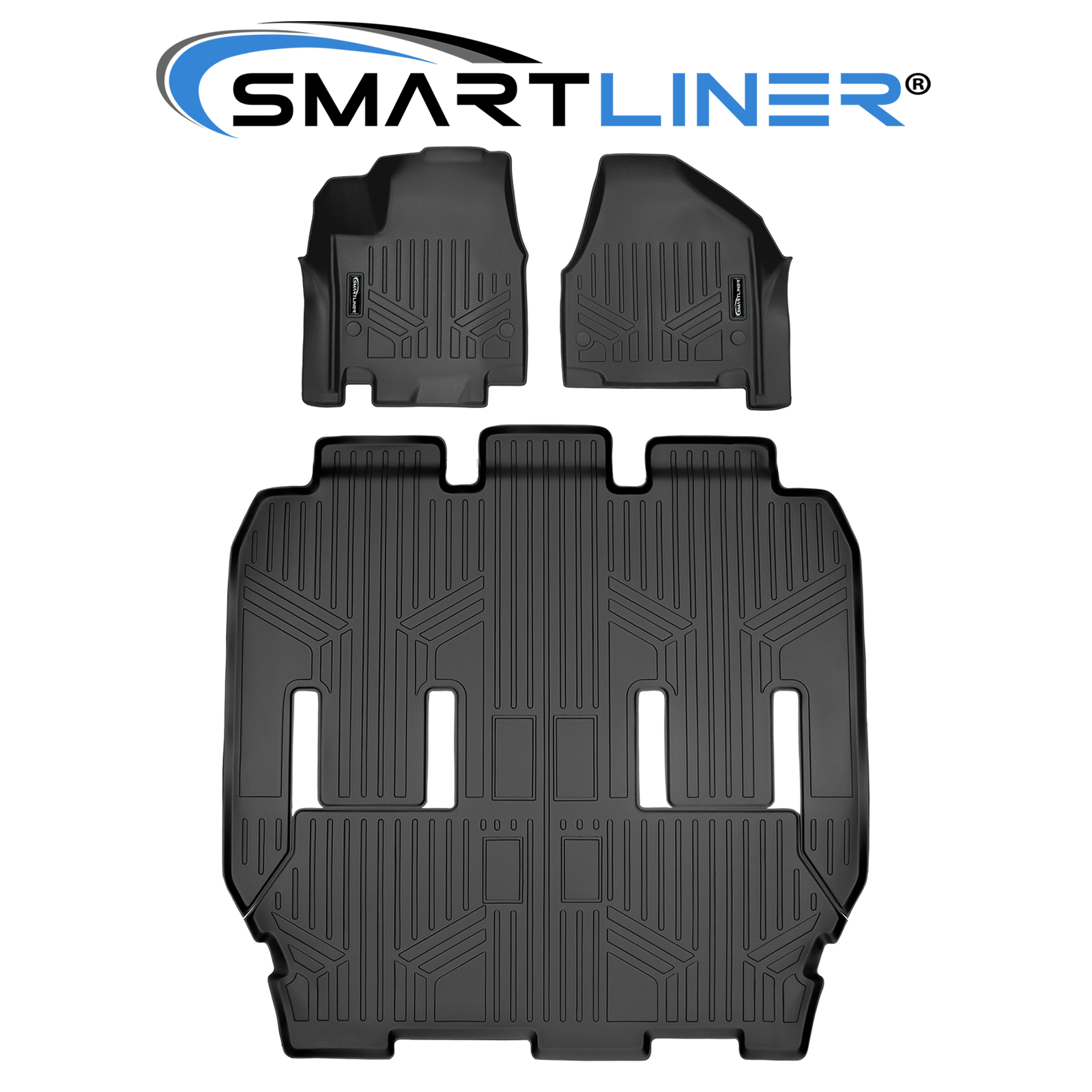 SMARTLINER Floor Mats 3 Rows Set Black for 20172021 Pacifica/20202021