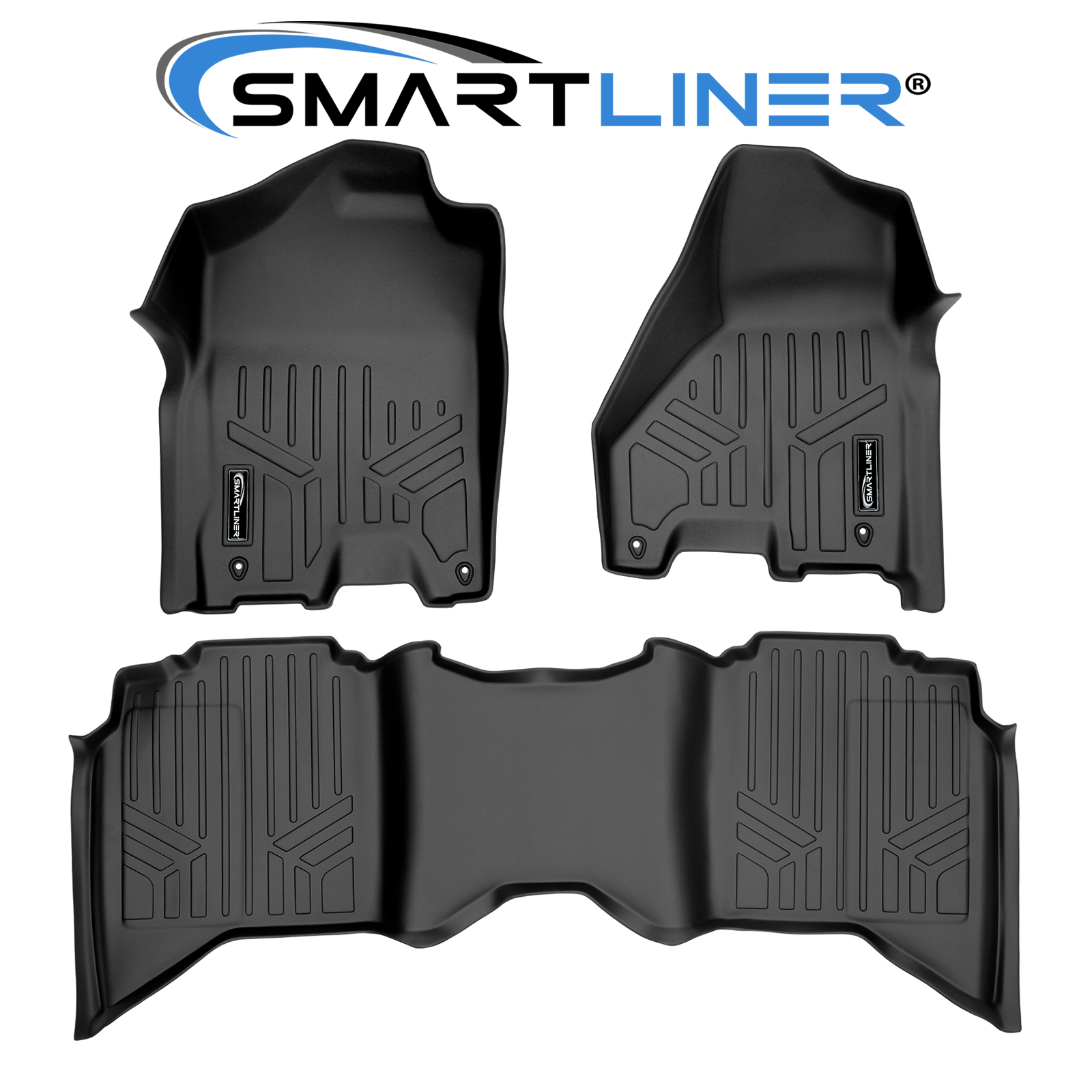SMARTLINER Black Floor Mat Liner Set for 20122018 Ram 1500/2500/3500