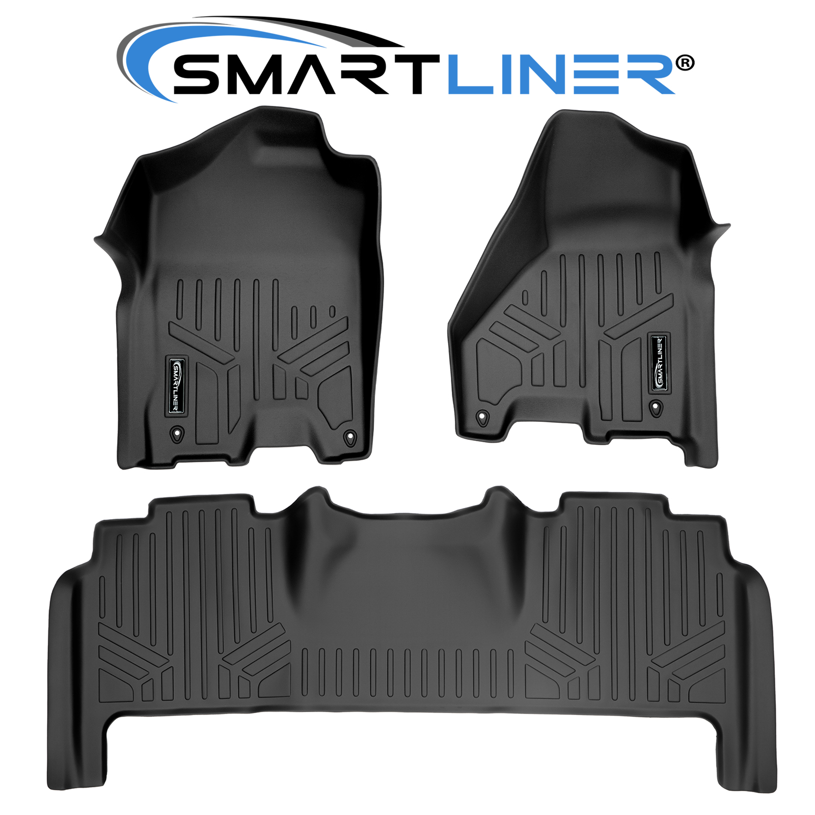 SMARTLINER Floor Mats Liners Black For 20122018 Ram 2500/3500 Mega Cab