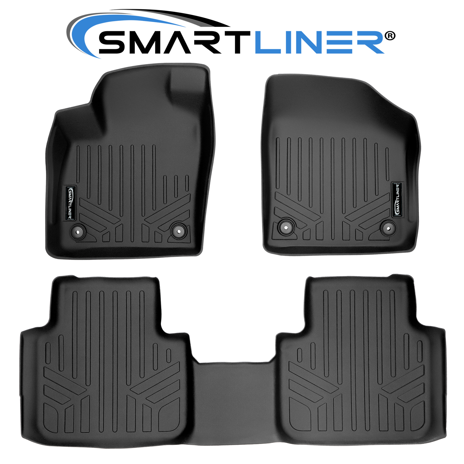 SMARTLINER Custom Floor Mats 2 Rows Liners Black For 20182021