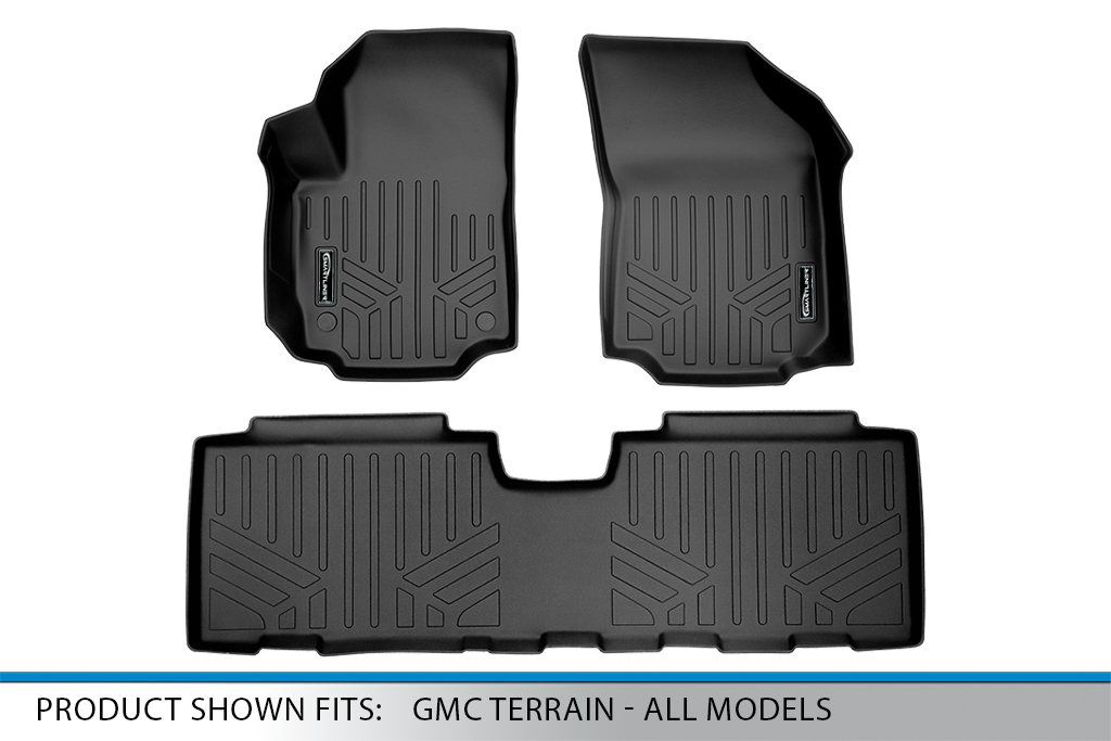 Smartliner Custom Fit Floor Mats 2 Row Liner Set Black for 20182021