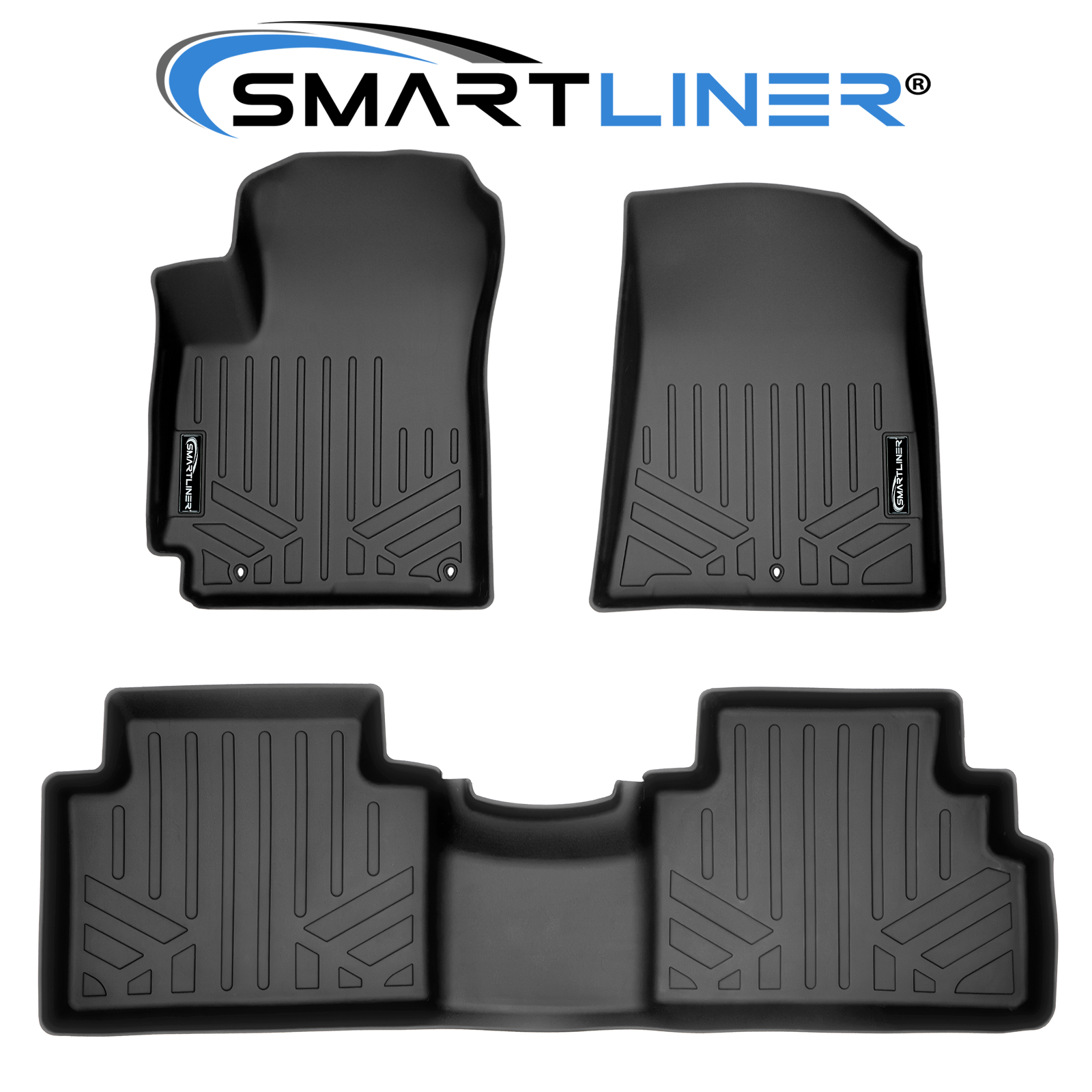 SMARTLINER Custom Fit Floor Mats 2 Row Set Black for 20202021 Kia Soul