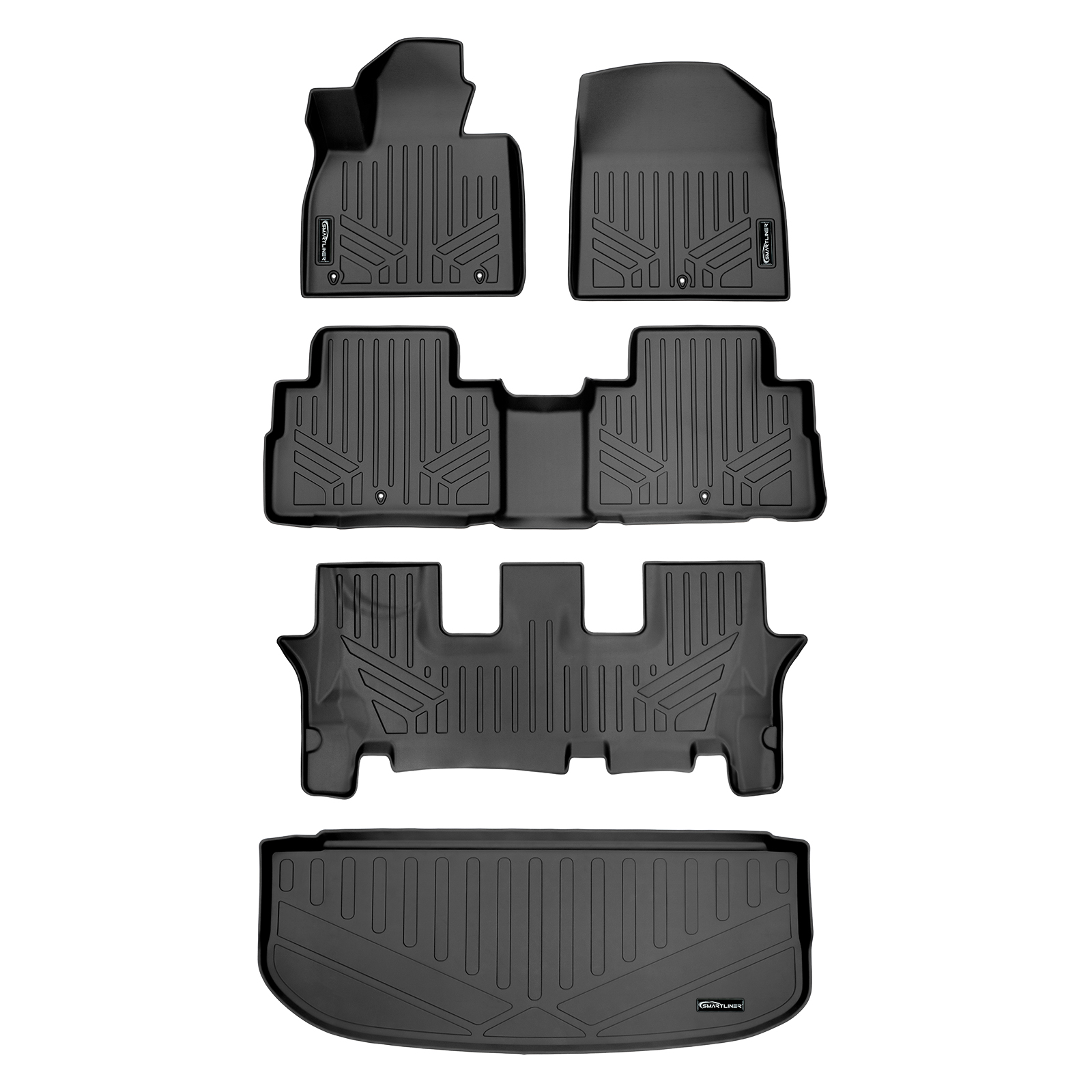 SmartLiner Floor Mats 3 Rows and Cargo Liner Bundle for 2020 Hyundai