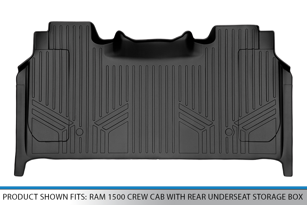 SMARTLINER 2nd Row Black Floor Mats for 09-18 Ram 1500 //10-18 2500//3500 Crew Cab